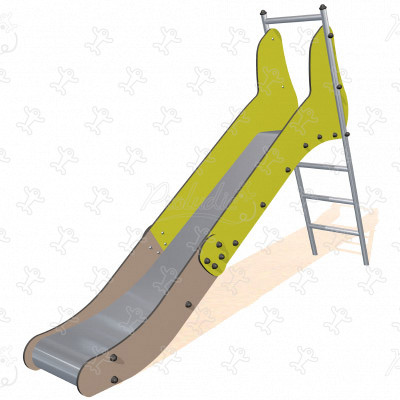 Średnia zielona zjeżdżalnia J1010 place zabaw tradycyjne urządzenia zabawowe zjeżdżalnie obraz 3d