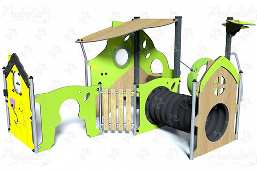 Ukryty domek zabawowy J224® place zabaw tradycyjne urządzenia zabawowe domki zabawowe obraz 3d