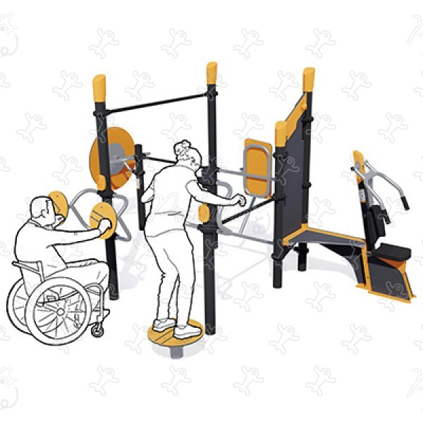Stacja zabaw sportowych dla seniorów J37105® sport i fitness acti’fun acti’fit obraz 3d