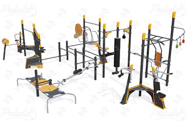 Sportowy ośrodek stacji zabaw J37108® sport i fitness acti’fun acti’fit obraz 3d