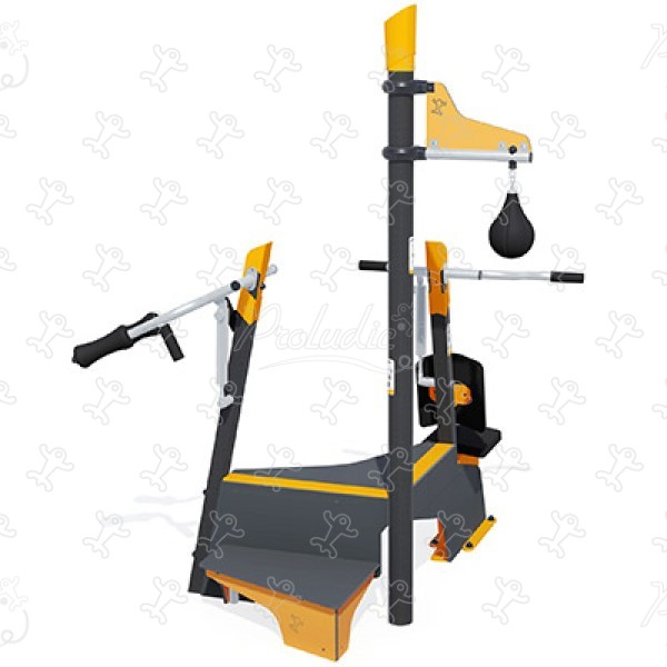 Kompaktowa stacja zabaw sportowych w centrum treningowym J37110® sport i fitness acti’fun acti’fit obraz 3d
