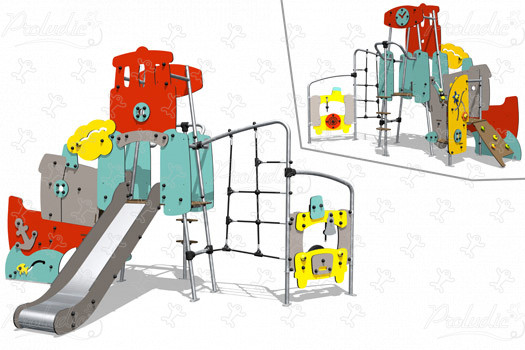 Duży zegar J4060 place zabaw zabawki tematyczne miasto obraz 3d