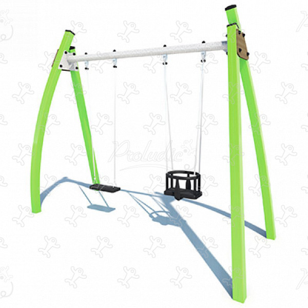 1 płaskie siedzenie, 1 fotelik dzieciecy J433® place zabaw tradycyjne urządzenia zabawowe huśtawki obraz 3d