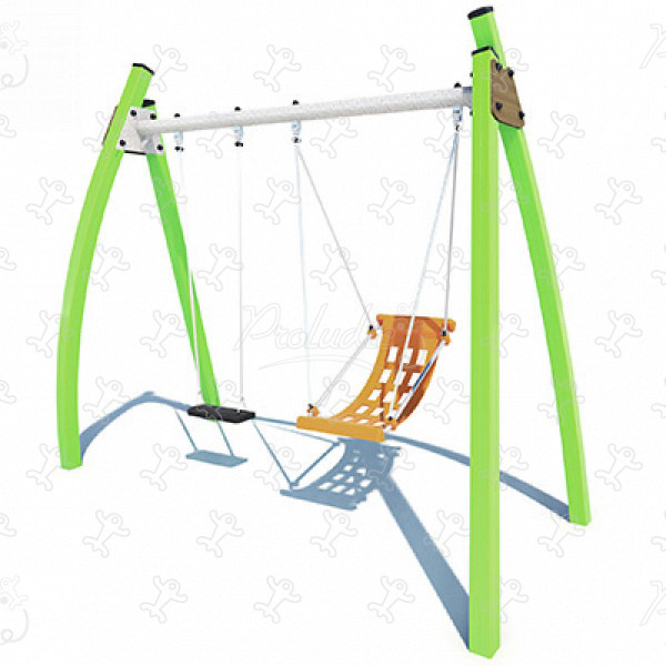 1 płaskie siedzenie, 1 siedzenie łódkowe J436® place zabaw tradycyjne urządzenia zabawowe huśtawki obraz 3d