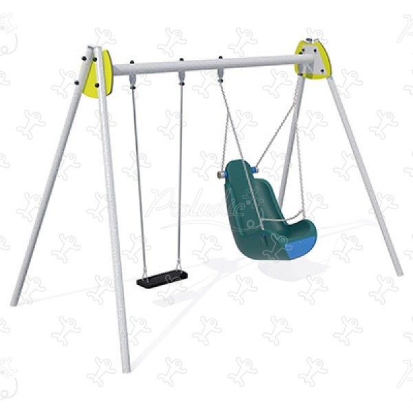 1 płaskie siedzenie, 1 siedzenie łódkowe J439 place zabaw tradycyjne urządzenia zabawowe huśtawki obraz 3d