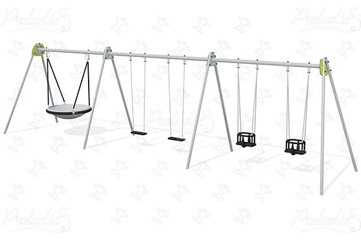 J446-G place zabaw tradycyjne urządzenia zabawowe huśtawki obraz 3d