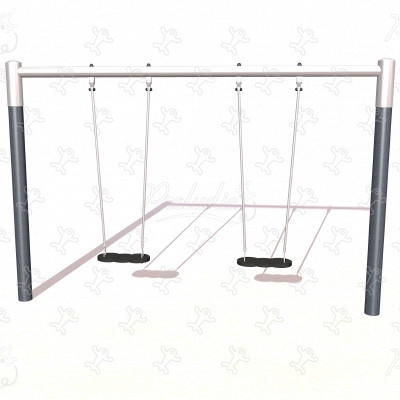 2 płaskie siedzenia J477 place zabaw tradycyjne urządzenia zabawowe huśtawki obraz 3d