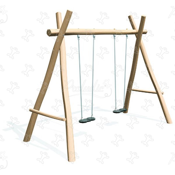 2 płaskie siedzenia J490 place zabaw place zabaw z naturalnego drewna huśtawki obraz 3d