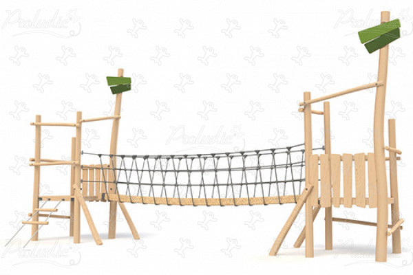 Most wiszący J49125® place zabaw place zabaw z naturalnego drewna przygoda obraz 3d