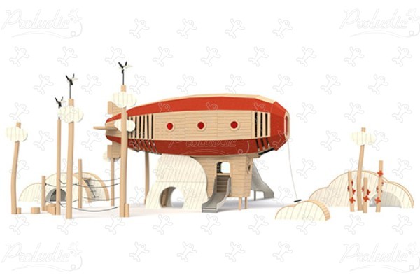 Latawiec w chmurach J49136 place zabaw place zabaw z naturalnego drewna transport obraz 3d