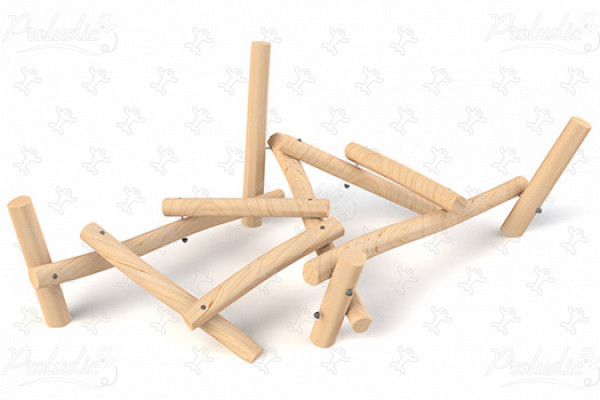 Mikado XL J49157 place zabaw place zabaw z naturalnego drewna Ścieżki wspinaczkowo-balansowe obraz 3d