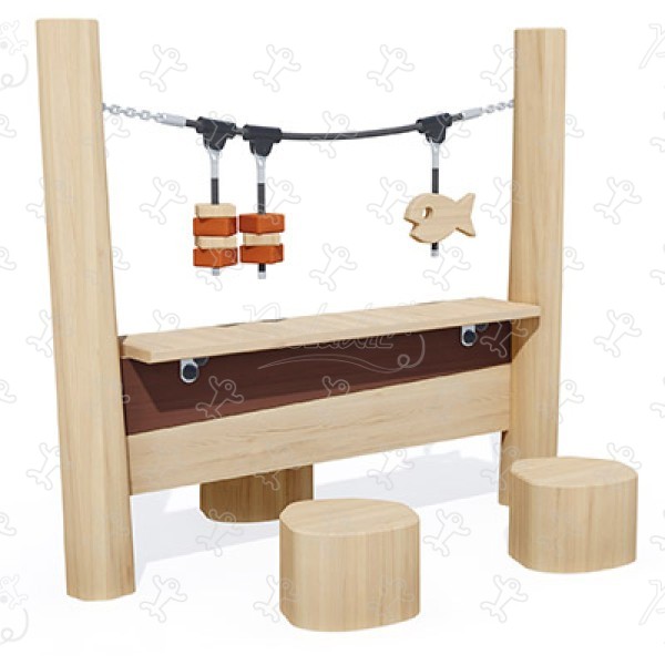 Lada J49174® place zabaw place zabaw z naturalnego drewna gry edukacyjne i sensoryczne obraz 3d