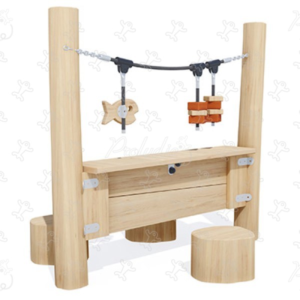 Lada J49174® place zabaw place zabaw z naturalnego drewna gry edukacyjne i sensoryczne obraz 3d