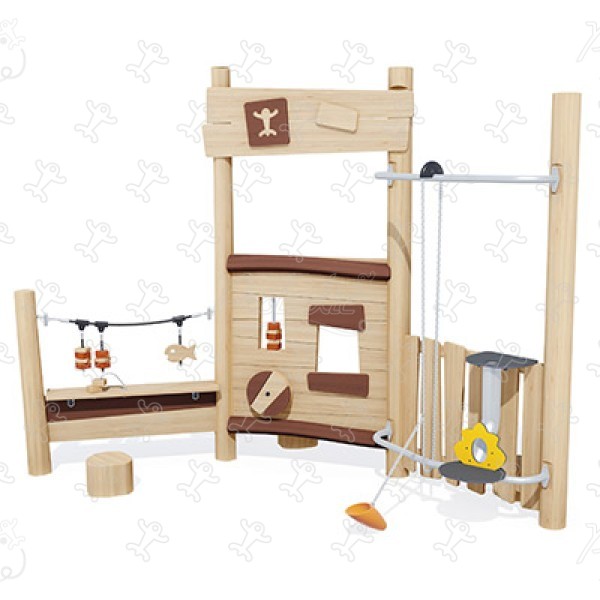 Sprzedawca piasku J49175 place zabaw place zabaw z naturalnego drewna konstrukcje wielofunkcyjne obraz 3d