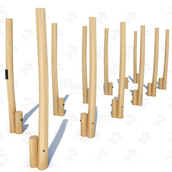 Slalom  tor równowagi J4921 place zabaw place zabaw z naturalnego drewna Ścieżki obraz 3d