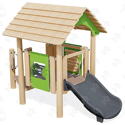 J49261® place zabaw place zabaw z naturalnego drewna klasyczne urządzenia obraz 3d