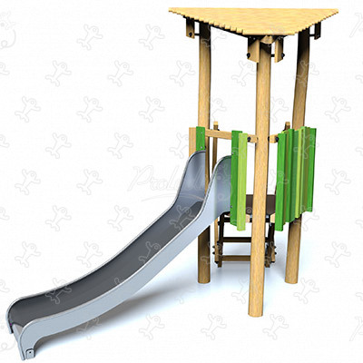 J4930-V place zabaw place zabaw z naturalnego drewna konstrukcje wielofunkcyjne obraz 3d