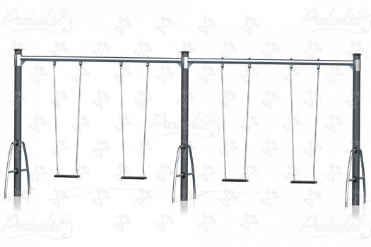 4 płaskie siedzenia J494 place zabaw tradycyjne urządzenia zabawowe huśtawki obraz 3d