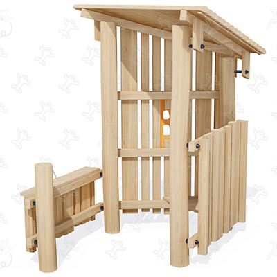 Chata leśna J4941 place zabaw place zabaw z naturalnego drewna domki zabawowe obraz 3d