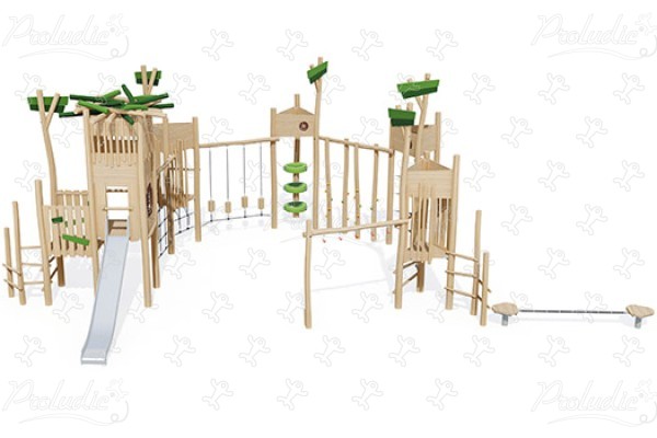 Szlak kabinowy J49415® place zabaw place zabaw z naturalnego drewna konstrukcje wielofunkcyjne obraz 3d