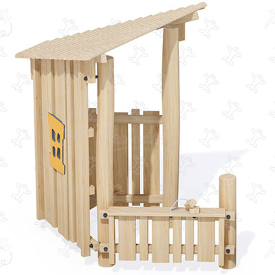 Chata leśna J4941 place zabaw place zabaw z naturalnego drewna domki zabawowe obraz 3d
