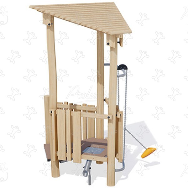 Chata J4942 place zabaw place zabaw z naturalnego drewna domki zabawowe obraz 3d