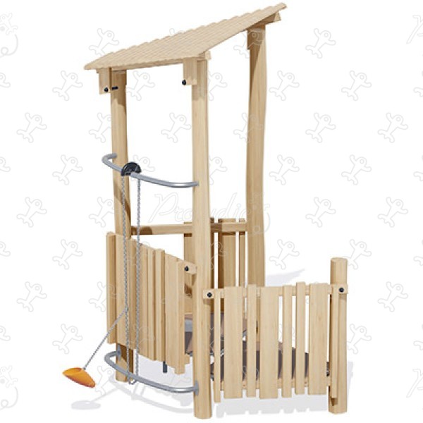 Chata J4942 place zabaw place zabaw z naturalnego drewna domki zabawowe obraz 3d