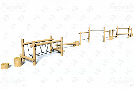 J4945 place zabaw place zabaw z naturalnego drewna Ścieżki obraz 3d