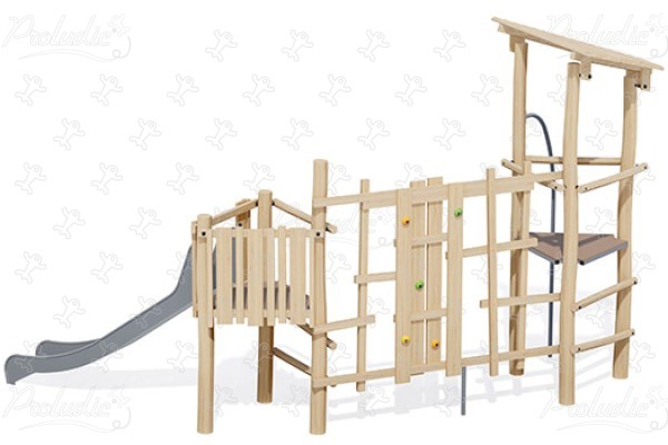 J4948 place zabaw place zabaw z naturalnego drewna konstrukcje wielofunkcyjne obraz 3d