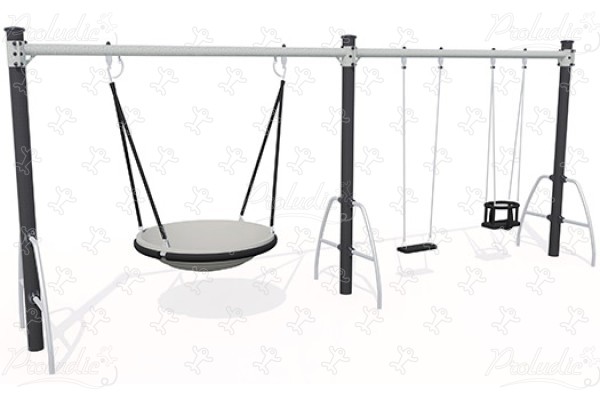 Gondola, 1 płaskie siedzisko, 1 fotelik dla niemowlęcia J496-G® place zabaw tradycyjne urządzenia zabawowe huśtawki obraz 3d