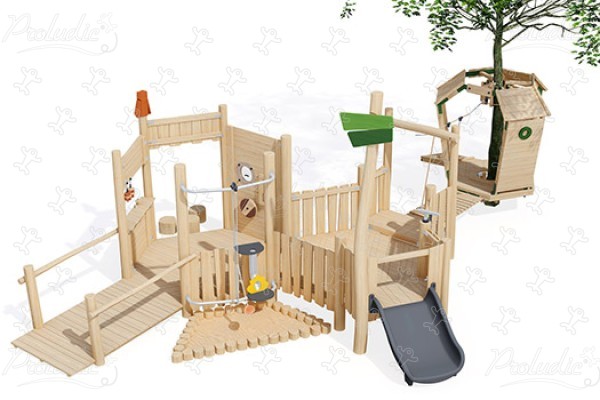 J49904® place zabaw place zabaw z naturalnego drewna arborea play® obraz 3d