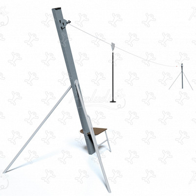 Metalowa kolejka na poziomej nawierzchni J514 place zabaw urządzenia ruchome zjazdy linowe obraz 3d