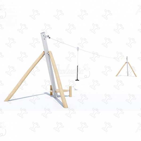 Kolejka dla naturalnego stoku J519 place zabaw place zabaw z naturalnego drewna klasyczne urządzenia obraz 3d