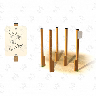 Juniorowe schody slalomowe JPS10-J sport i fitness acti’fun Ścieżka zdrowia wykonana z drewna obraz 3d