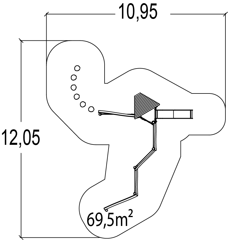 J4937 place zabaw place zabaw z naturalnego drewna konstrukcje wielofunkcyjne obraz widok z góry